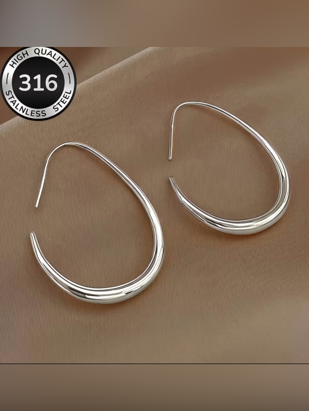 NEW! Silver Teardrop Hoop Earrings. Elegant Silver Earrings. Luxury Earrings 🩶